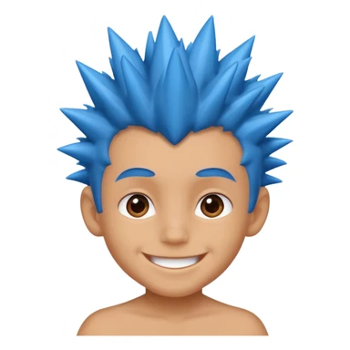 blue spiky haired kid  sticker