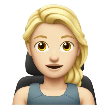 blond white girl driving car  sticker