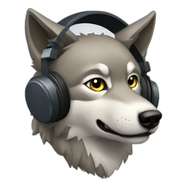Wolf with Gaming headset sticker