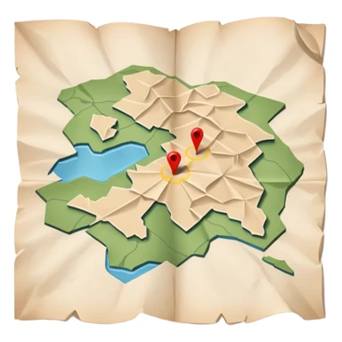 a slightly crumpled paper map with an attack strategy drawn on it, high detail, no text sticker