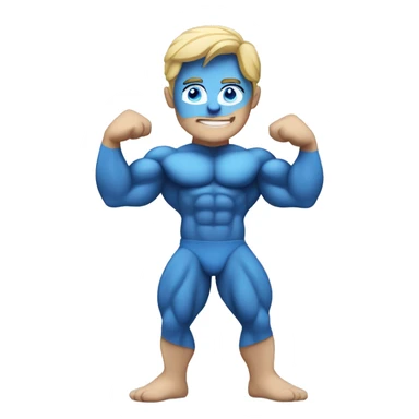 White man with blue eyes and lean body building muscles sticker