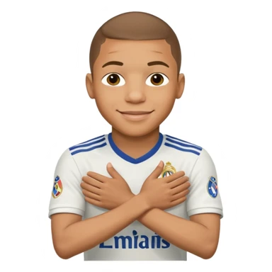 Mbappe hands crossed celebration for Real Madrid sticker