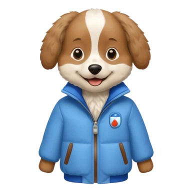 dog in winter outfit sticker