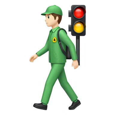 Crosswalk Light signal icon , Green walking man. sticker
