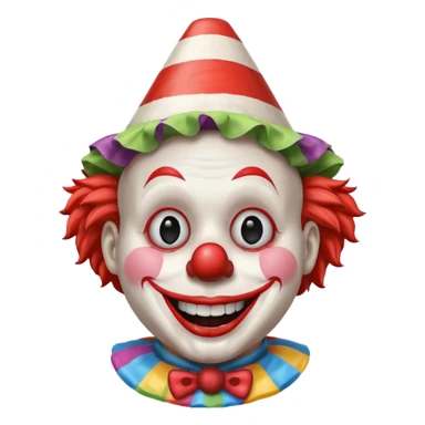Clown with striped cone  half body sticker