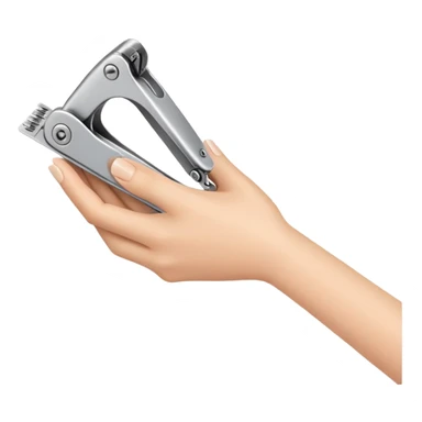a hand using a nail clipper, cheerful and friendly sticker