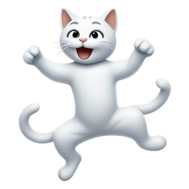Cat dancing in the snow sticker