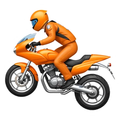 Orange Motorcycle wheelie sticker
