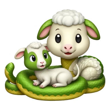 Cute snake singing to a little lamb sticker