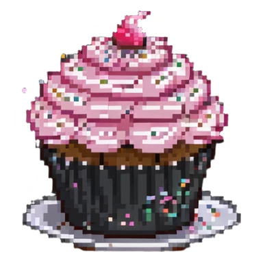 cupcake with pink icing and sprinkles sticker