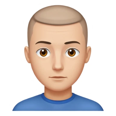 man with buzzcut sticker