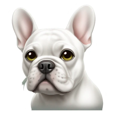 French bulldog white with dark brown and greenish grey eyes sticker