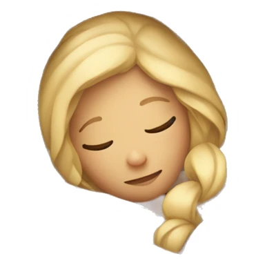 Blonde girl sleeping wrapped in blanket  sticker