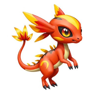 Splash-patterned emotional sparky sparky boom boom painful Meloetta-Guilmon-Salandit-Celebi-Pokémon-Fakémon-fusion-hybrid-creature sticker