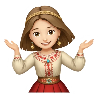 Girl Serbian orthodox folklore dancing with nosnja  sticker