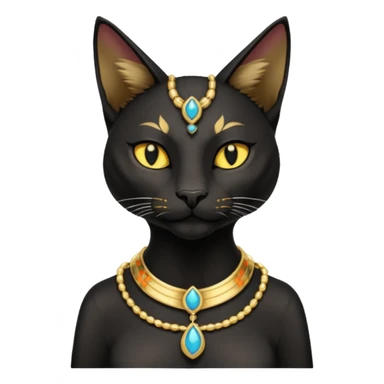 anthropomorphic black-furred Bastet  sticker