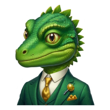 rich capitalist lizard king sticker