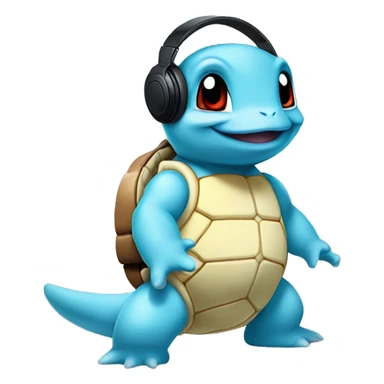 Squirtle listening to music sticker