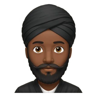 Make me an emoji of a man wearing a black turban and a beard. sticker