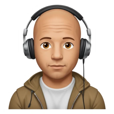 VIN DIESEL with headphones  sticker