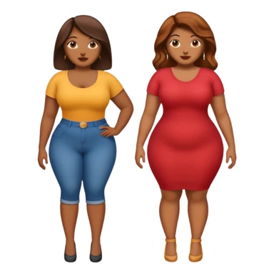 Two brown women both curvy with one a bit taller than the other  sticker