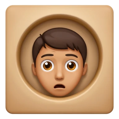 Guy seeing something shocking through a small hole sticker