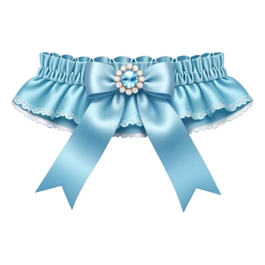 Pastel blue bridal garter, isolated sticker