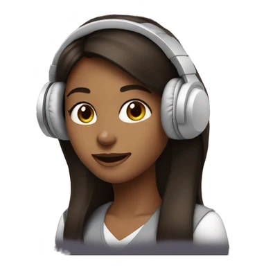 woman with headphones brunette happy sticker