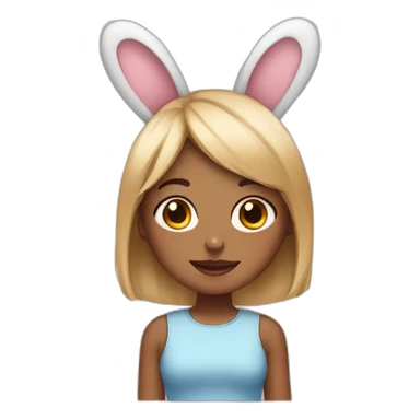 girl with bunny ears sticker