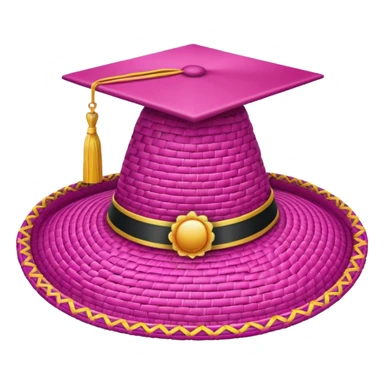 sombrero de  egresados color rosa sticker