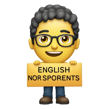 A person holding a sign that says "English or spanish", best quality, no misspelling, no disfigurements sticker