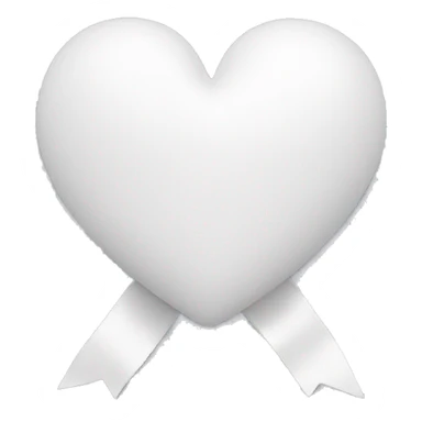 White heart with a ribbon around it  sticker