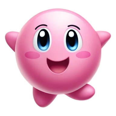 cute happy classic Kirby jumping on a star sticker
