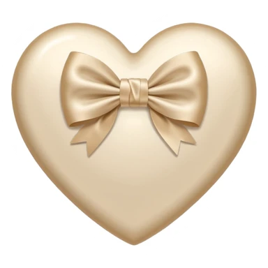 white heart with beige bow on top sticker