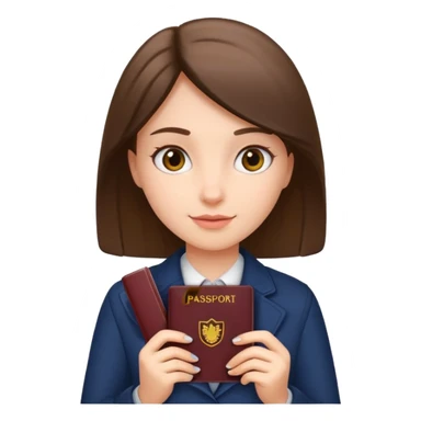 girl holding passport sticker