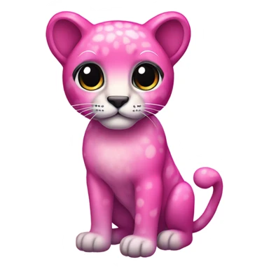Pink ombre full body panther with glitter  sticker
