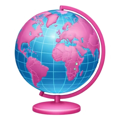 world globe with connected network in pink and light pink colors sticker