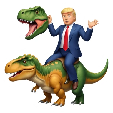 Donald Trump riding a t-Rex sticker