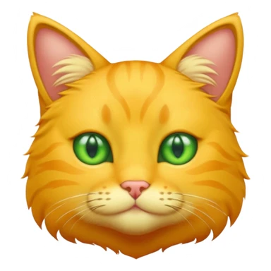 GATO AMARILLO SIN OREJAS VERDES sticker