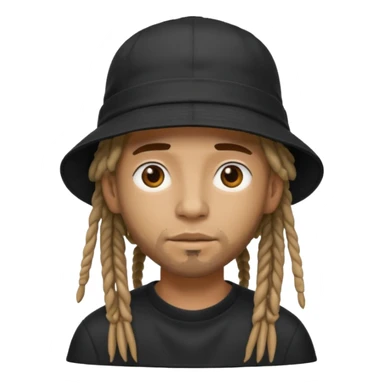 dreadlocks Street artist with black bucket hat sticker