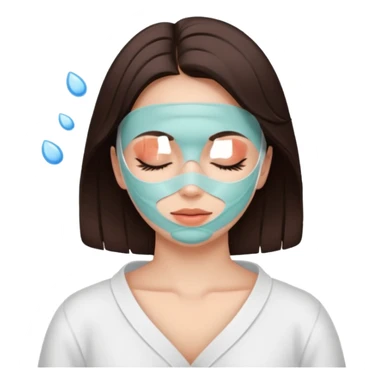 girl brunette getting a deep facial cleansing eyes closed sticker