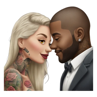 Romantic movie theater date for beautiful tattooed couple sticker