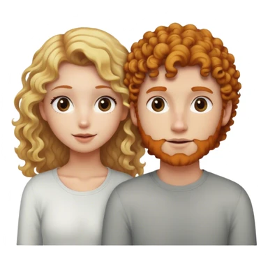 Blonde straight hair girl and ginger curly hair boyfriend  sticker