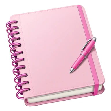 Light Pink Planner open notebook with pink pen sticker