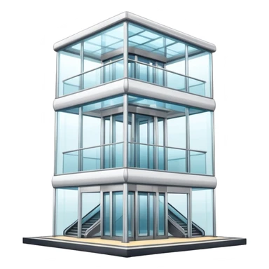 large glass elevator in shopping mall sticker
