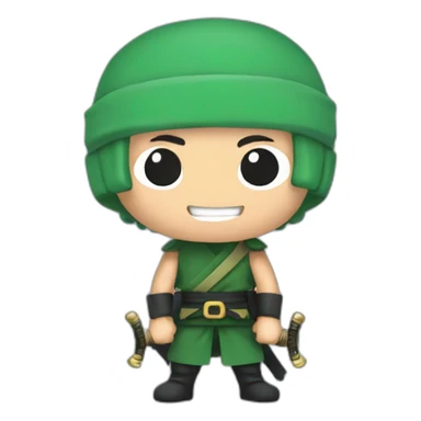 Zoro with 3 swords  sticker