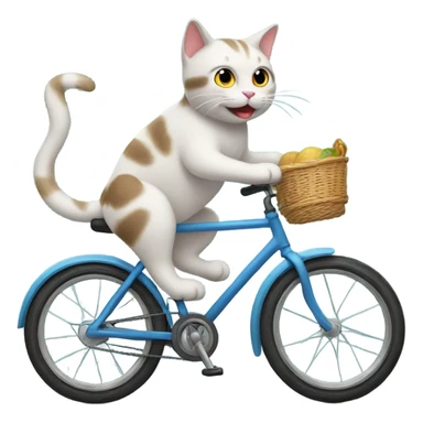Cat riding a bike sticker