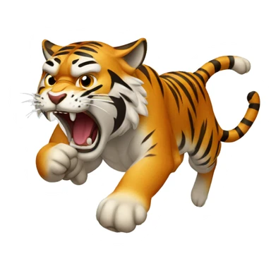 angry tiger running sticker
