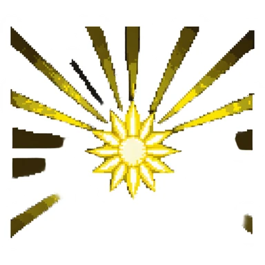 Bright yellow star radiating light sticker