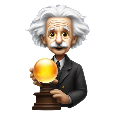 Albert Einstein with crystal ball sticker